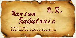 Marina Rakulović vizit kartica